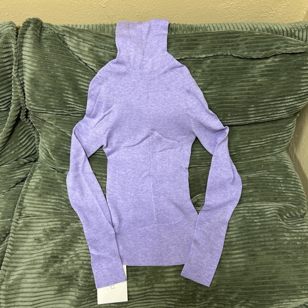Women's Lavender Turtleneck Slim Fit Sweater